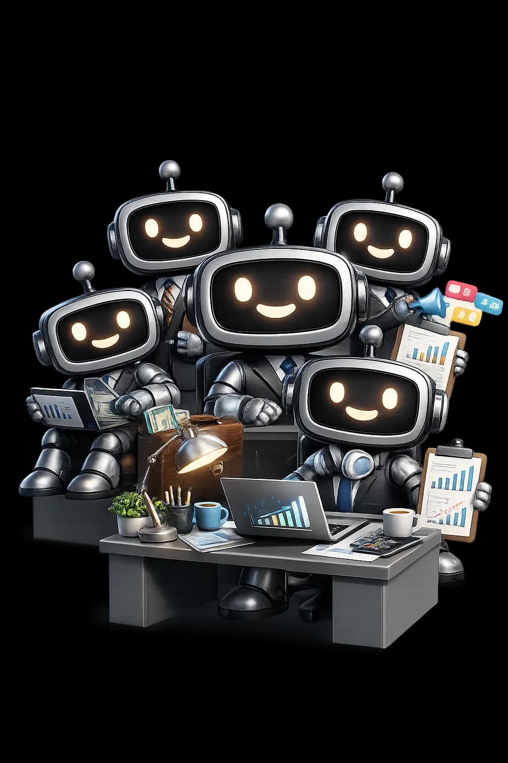 Equipo de empleaidos listo para servirte